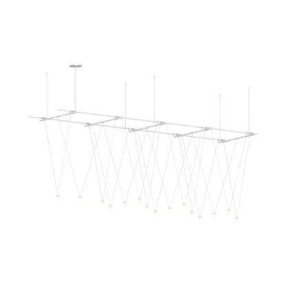 Suspenders® Gridscape V-Line Etched Cylinder LED Chandelier.