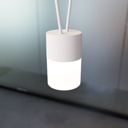 Suspenders® Gridscape V-Line Etched Cylinder LED Chandelier in Detail.