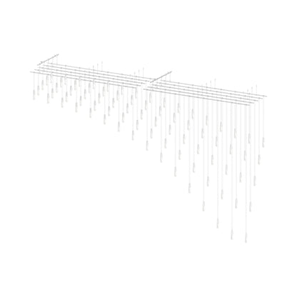 Suspenders® Parallels Etched Teardrop LED Chandelier in Satin White.