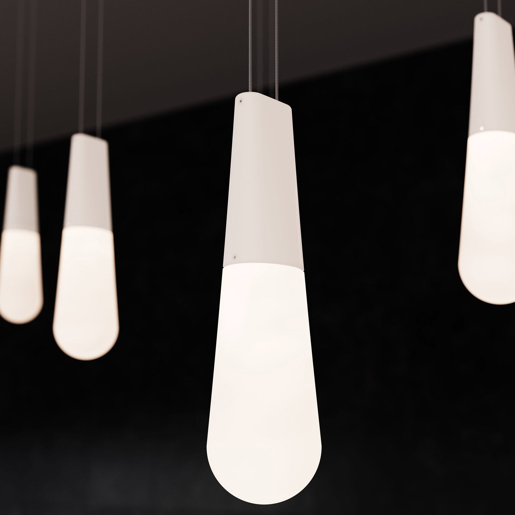 Suspenders® Parallels Etched Teardrop LED Chandelier in Detail.