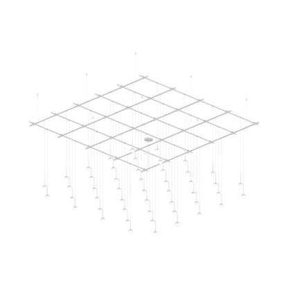 Suspenders® Square Gridscape Monoline Domed Ball LED Chandelier.