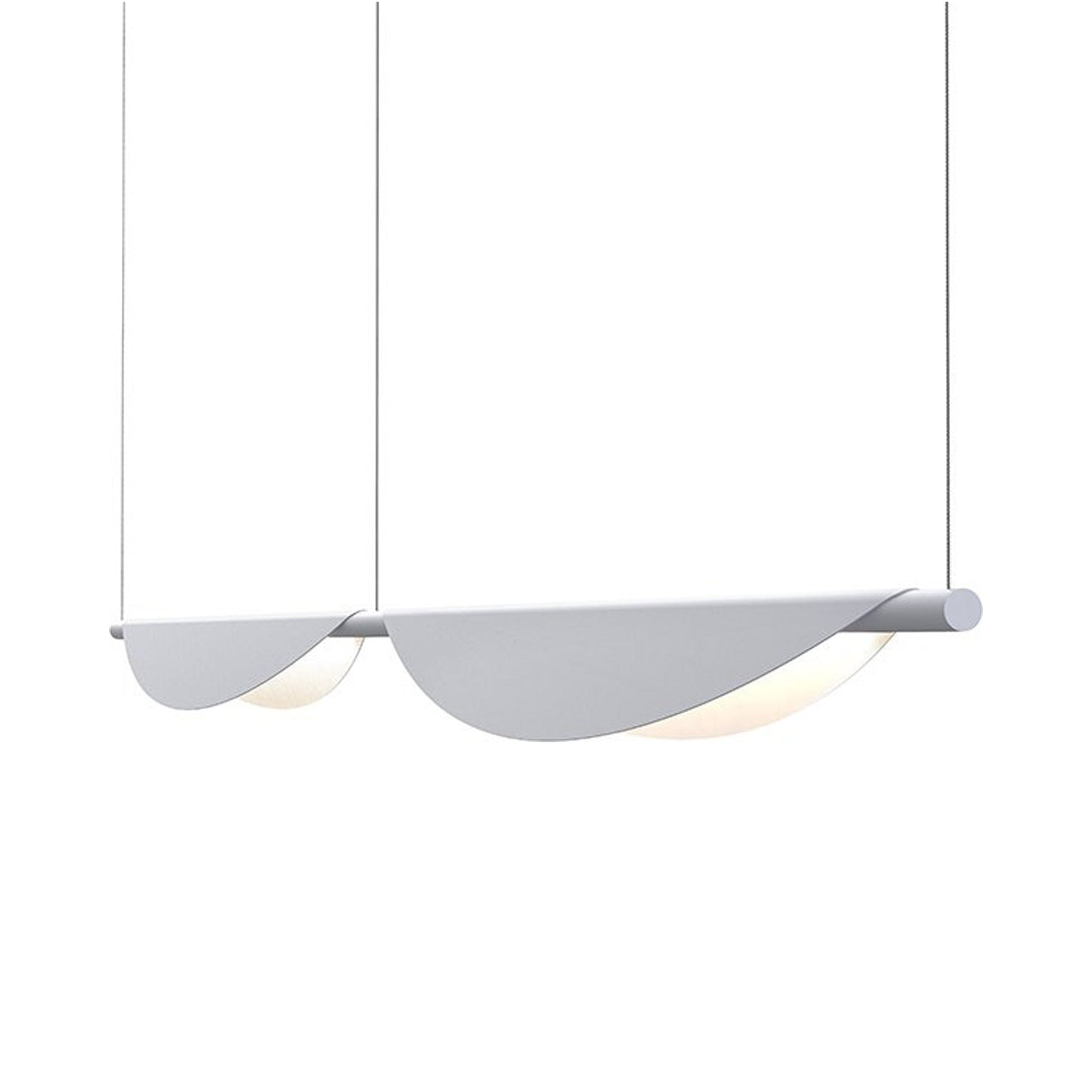 Tela™ LED Double Pendant Light in Dove Gray.