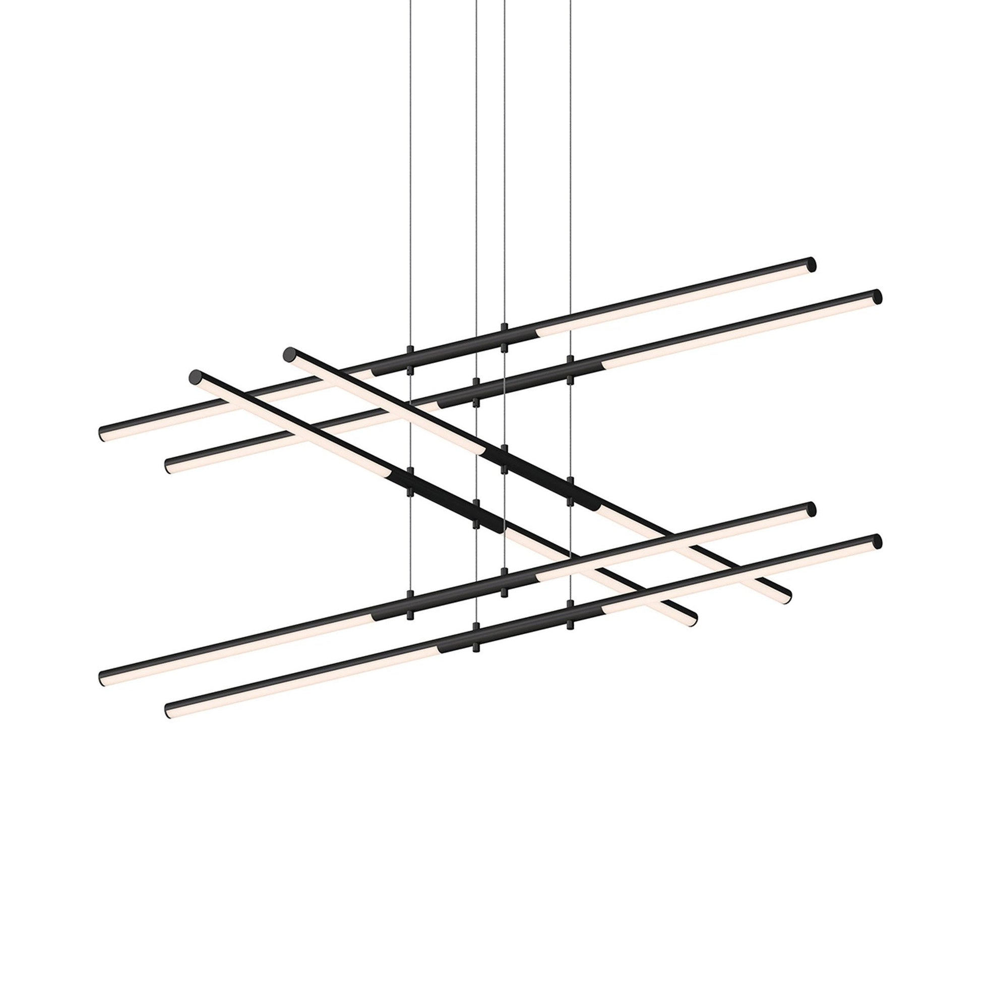 Tik-Tak™ Tiered LED Pendant Light in Satin Black (12-Light).
