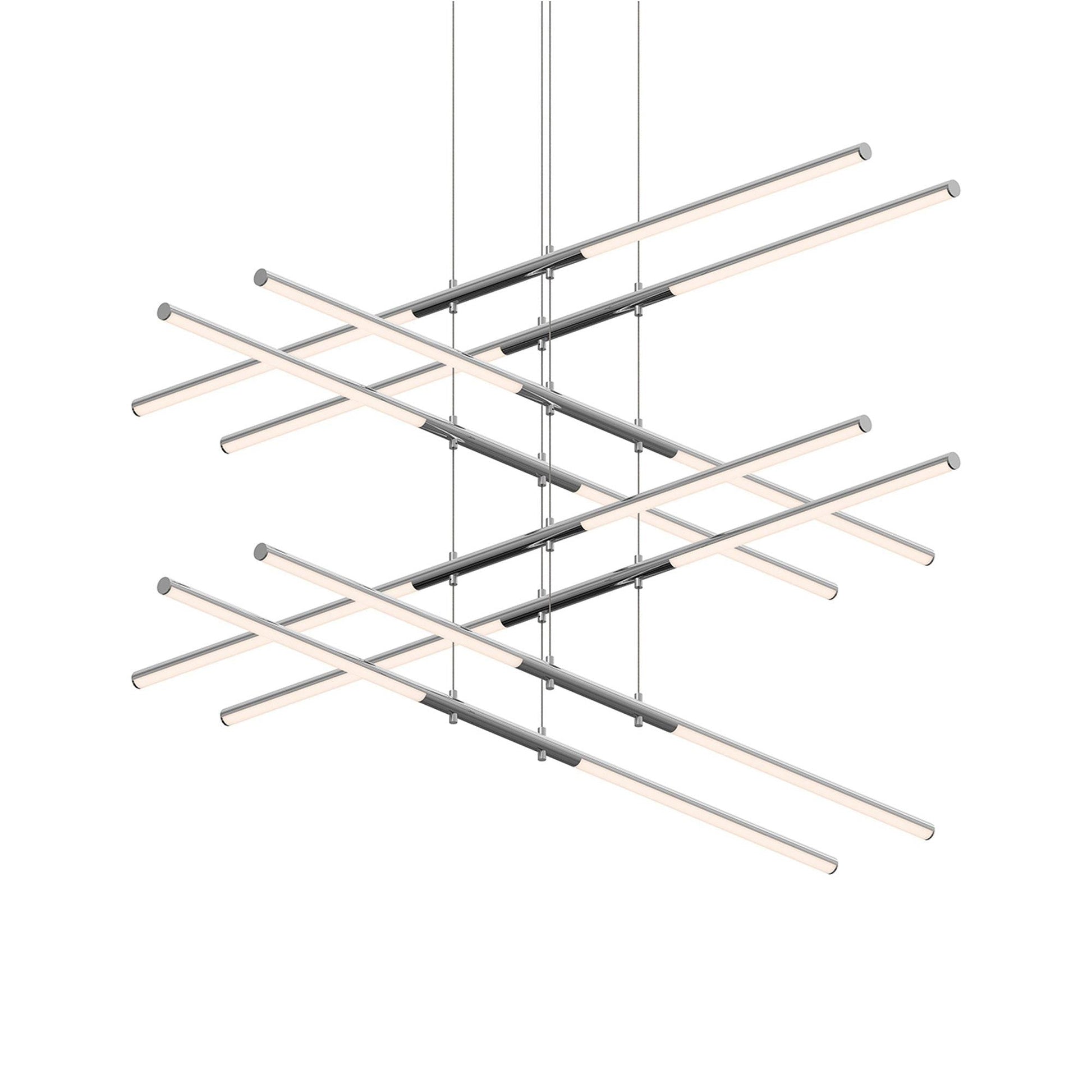 Tik-Tak™ Tiered LED Pendant Light in Polished Chrome (16-Light).