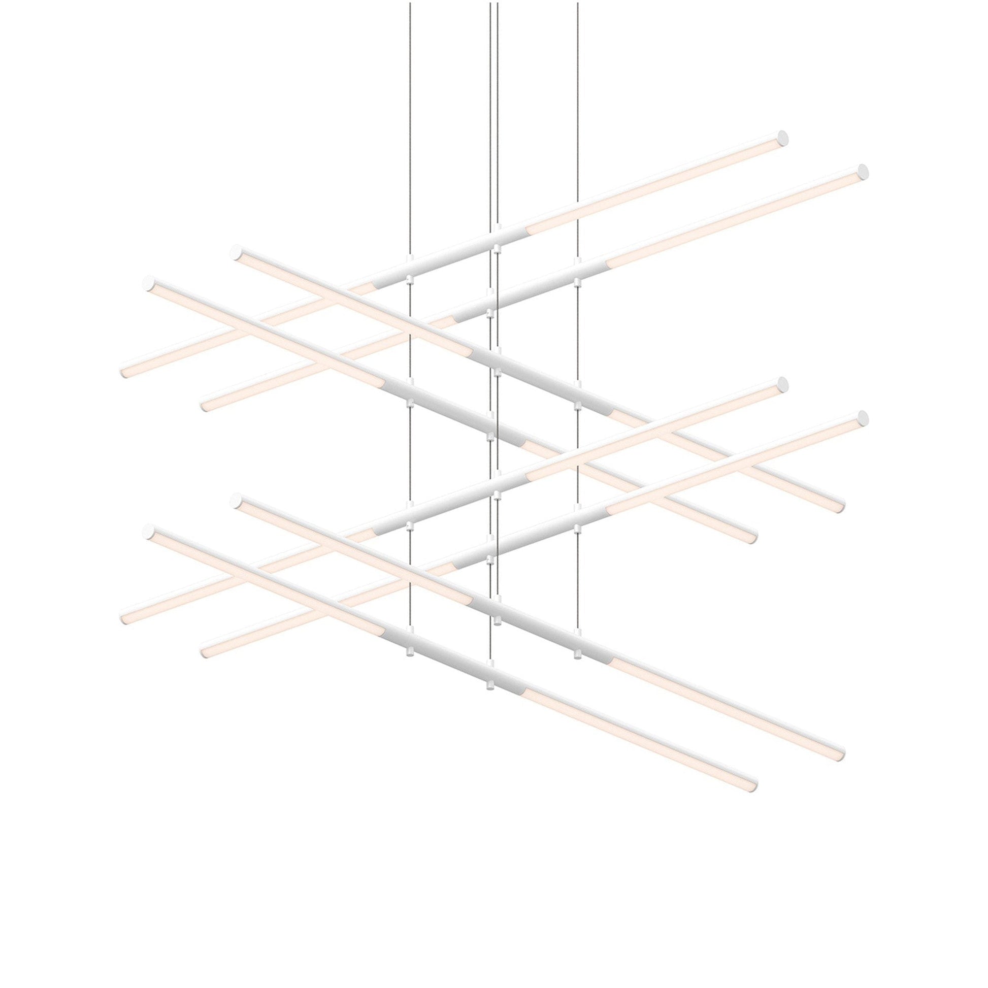 Tik-Tak™ Tiered LED Pendant Light in Satin White (16-Light).