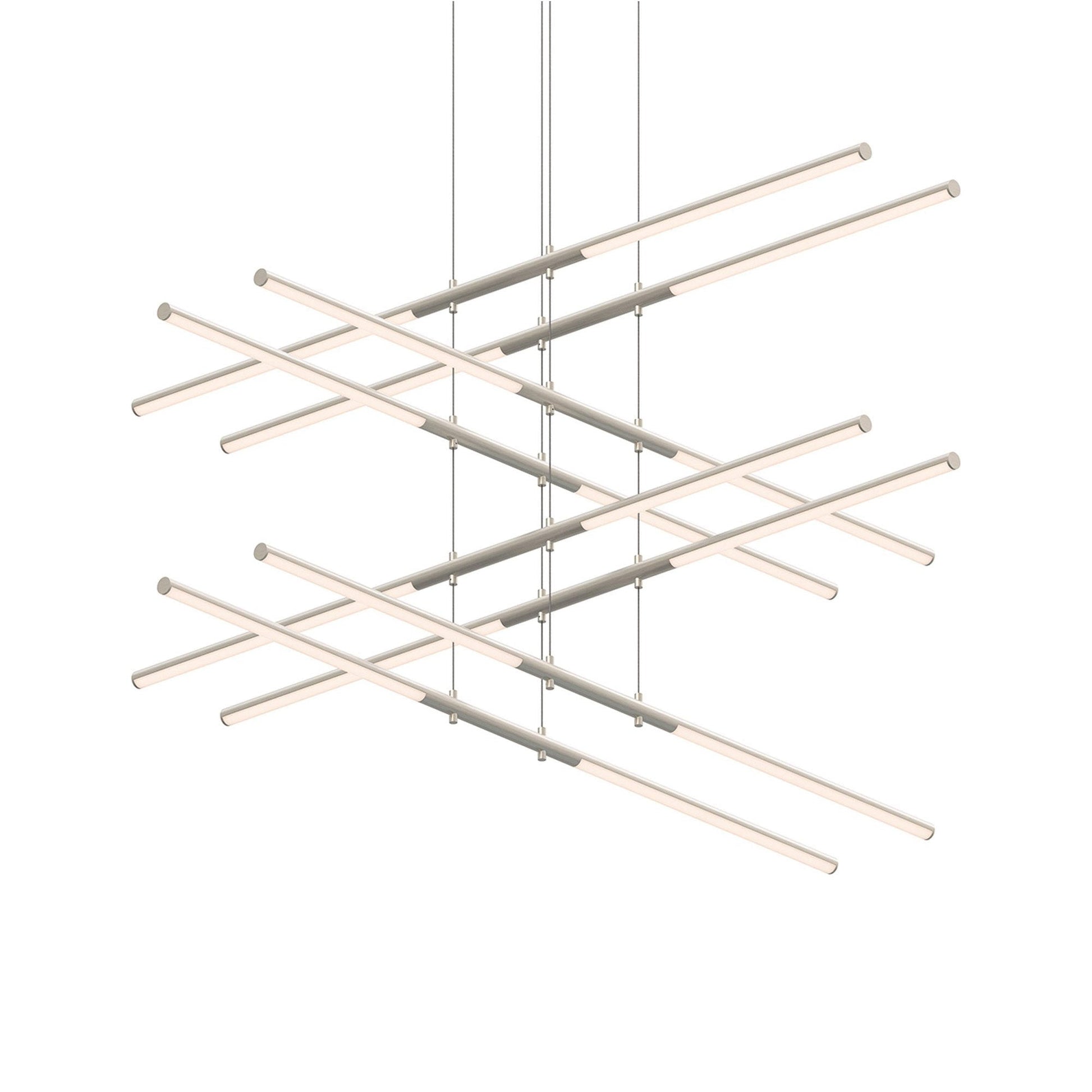 Tik-Tak™ Tiered LED Pendant Light in Satin Nickel (16-Light).