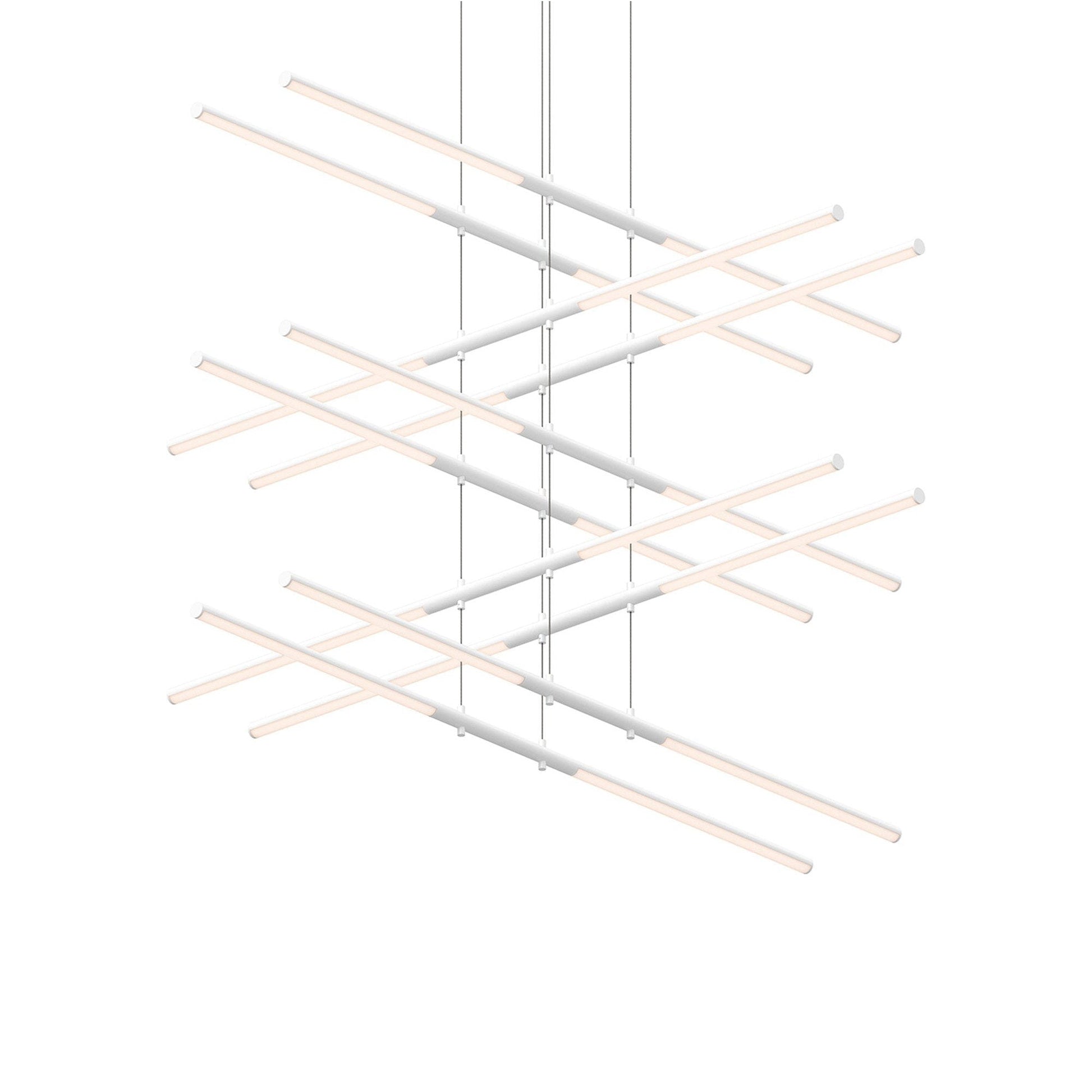 Tik-Tak™ Tiered LED Pendant Light in Satin White (20-Light).