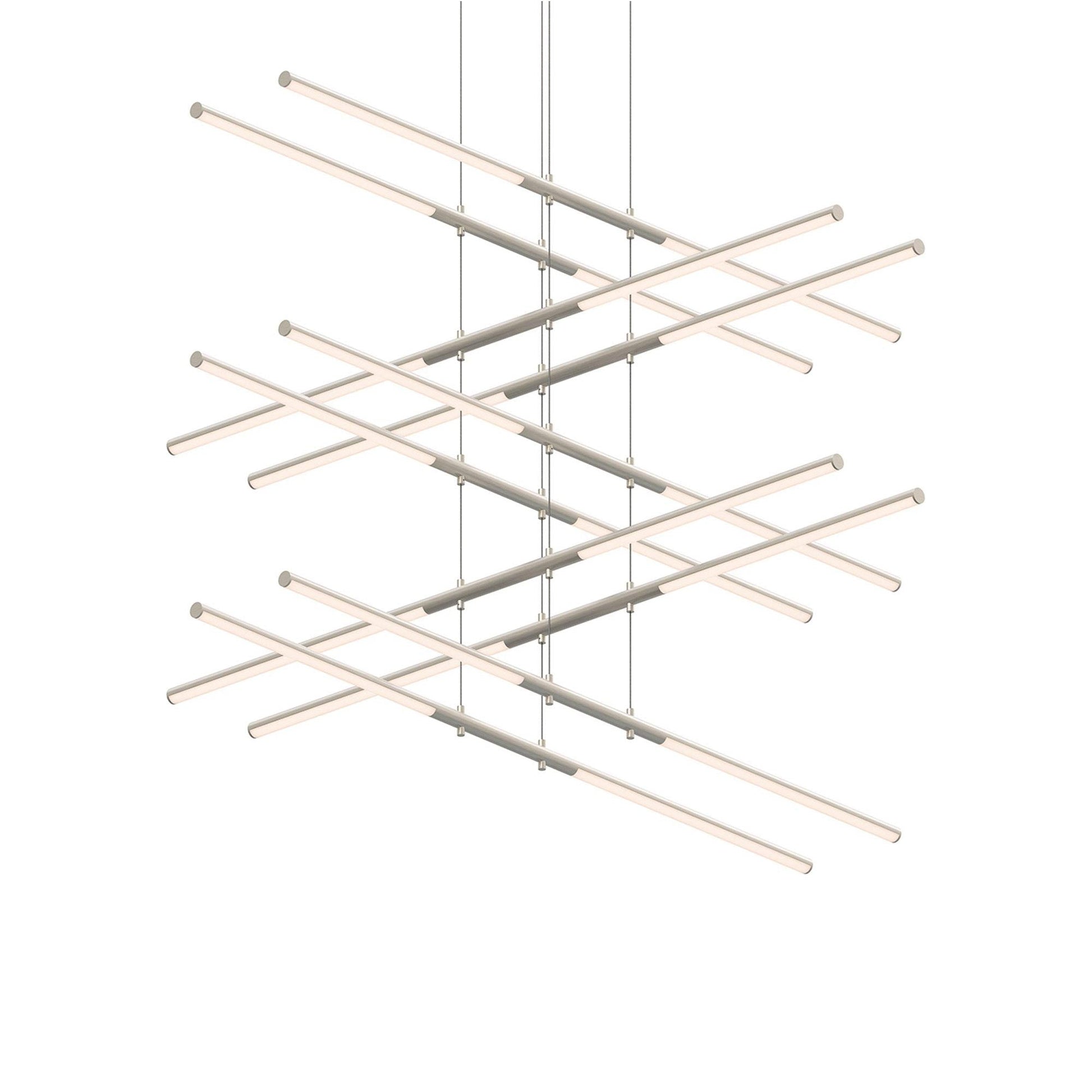 Tik-Tak™ Tiered LED Pendant Light in Satin Nickel (20-Light).