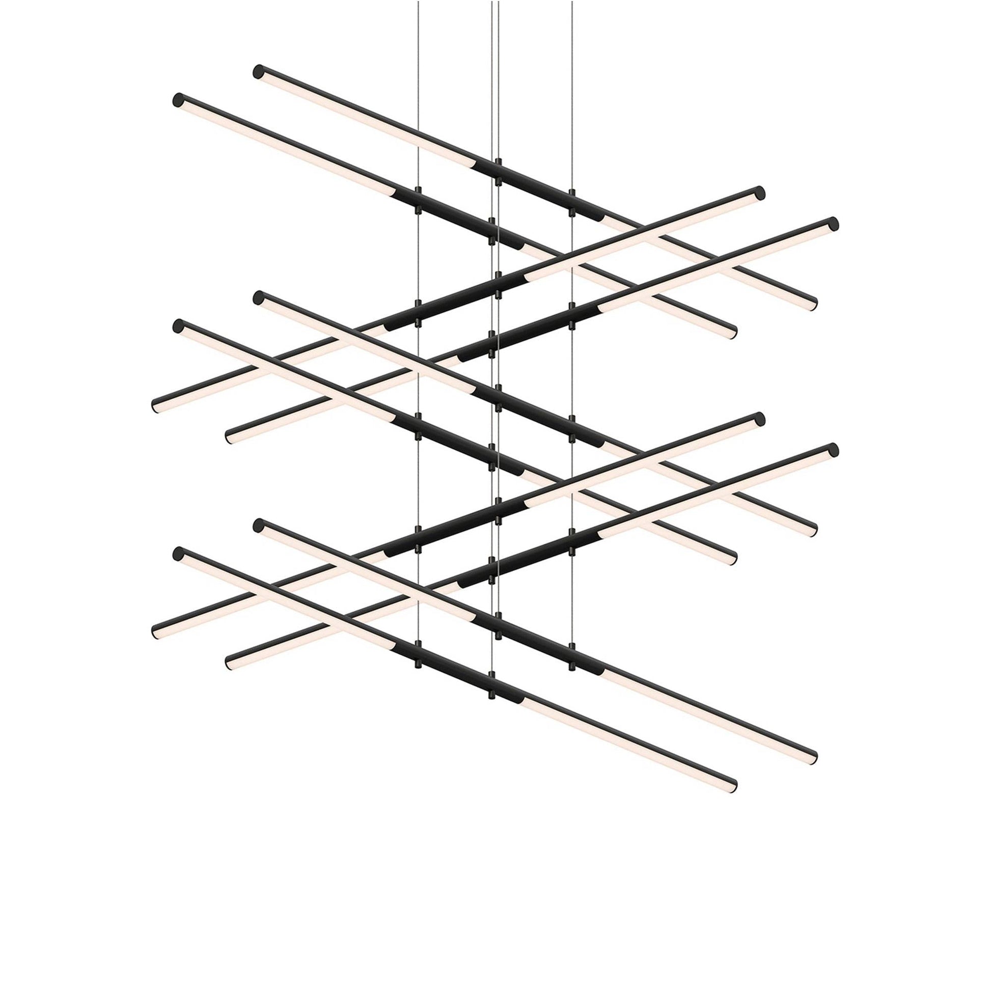 Tik-Tak™ Tiered LED Pendant Light in Satin Black (20-Light).