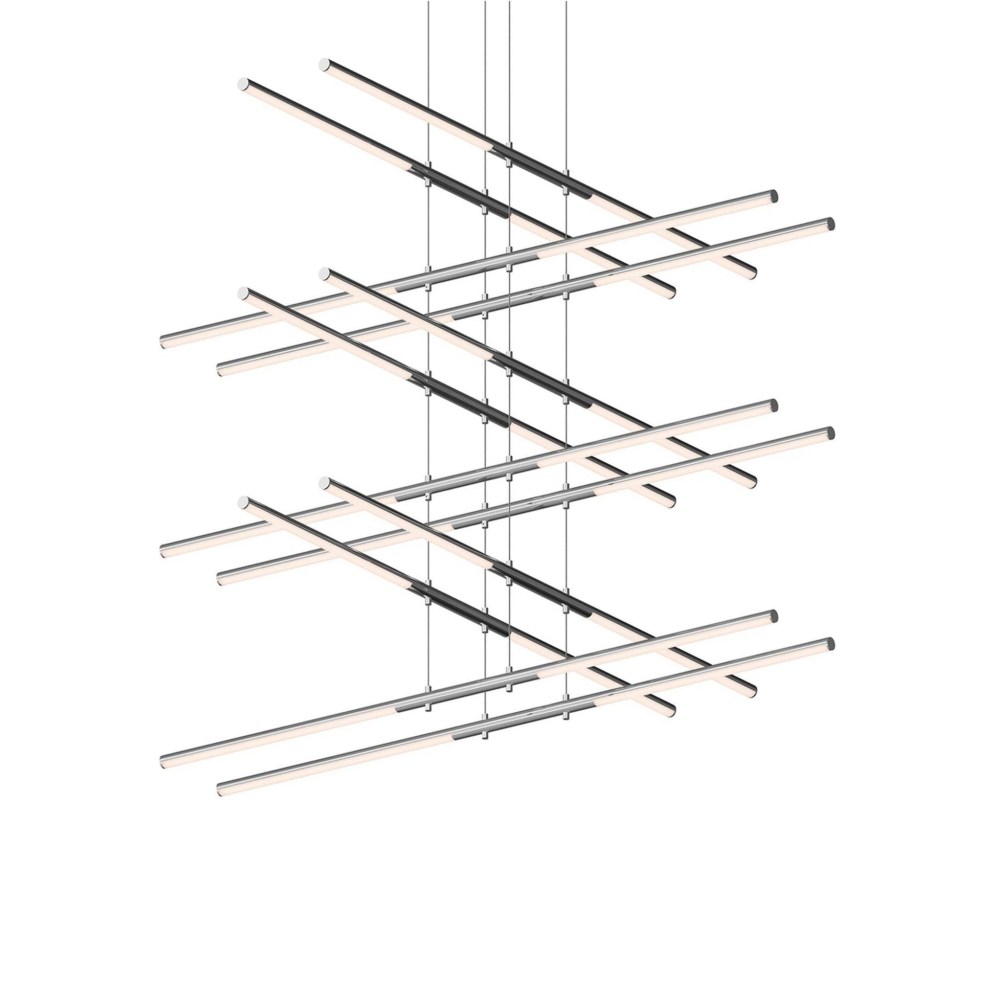 Tik-Tak™ Tiered LED Pendant Light in Polished Chrome (24-Light).