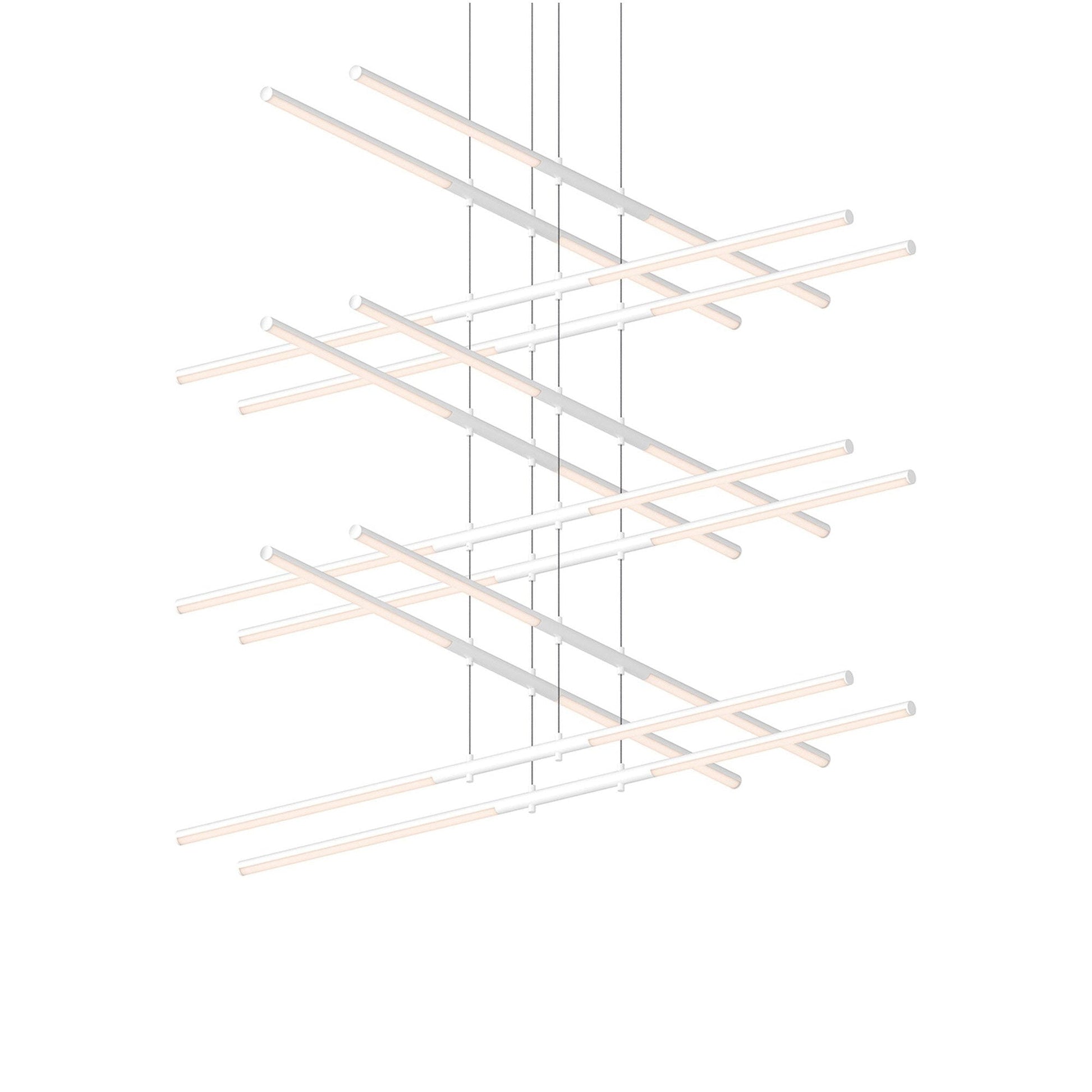 Tik-Tak™ Tiered LED Pendant Light in Satin White (24-Light).