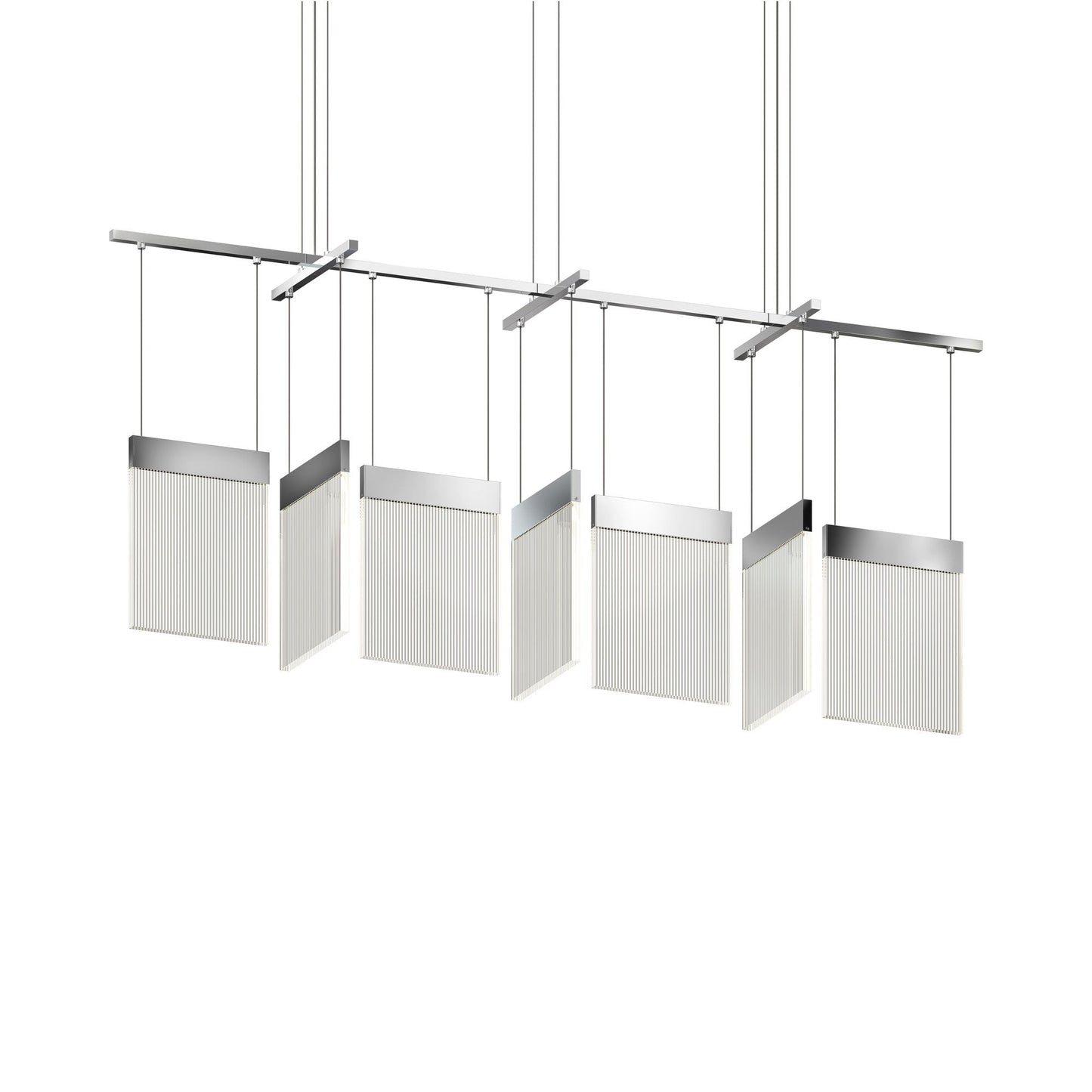 V Panels Bar LED Pendant Light in Polished Chrome.