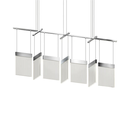 V Panels Bar LED Pendant Light in Polished Chrome.