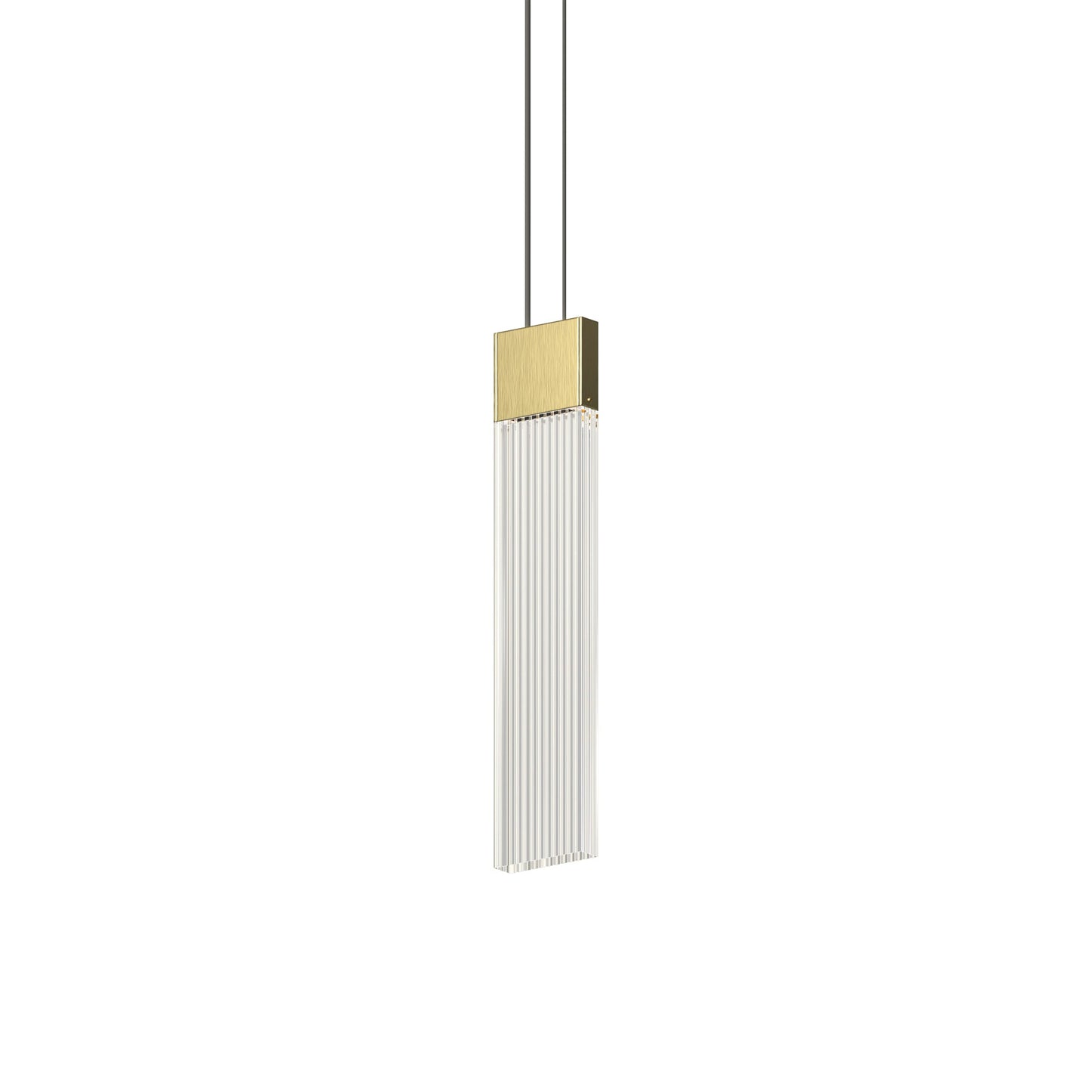 V Panels Thin LED Pendant Light in Brass.