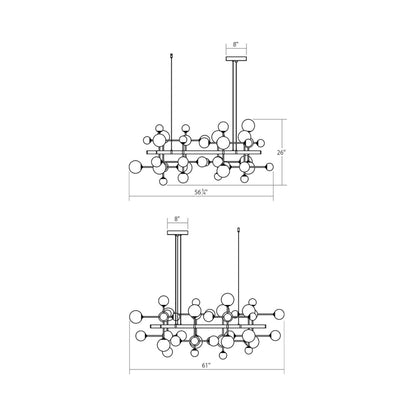 Nebula™ LED Pendant Light - line drawing.