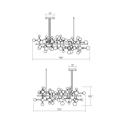 Nebula™ LED Pendant Light - line drawing.