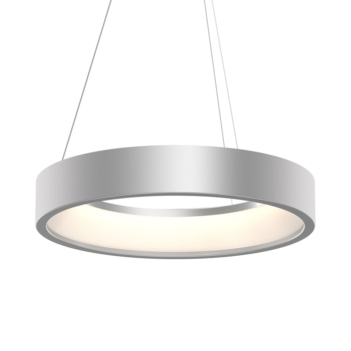 Tromme™ LED Pendant Light in Bright Satin Aluminum (24-Inch Short).