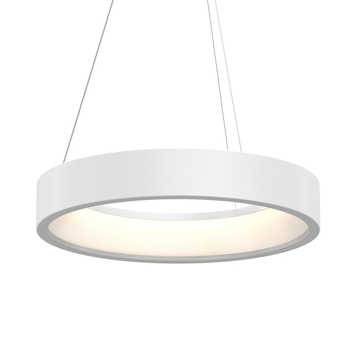 Tromme™ LED Pendant Light in Satin White (24-Inch Short).