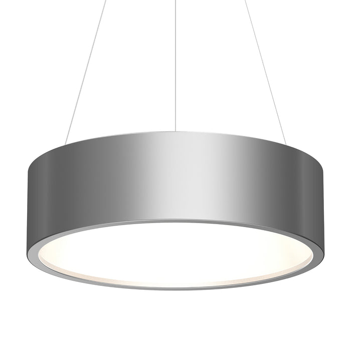 Tromme™ LED Pendant Light in Bright Satin Aluminum (24-Inch Standard).