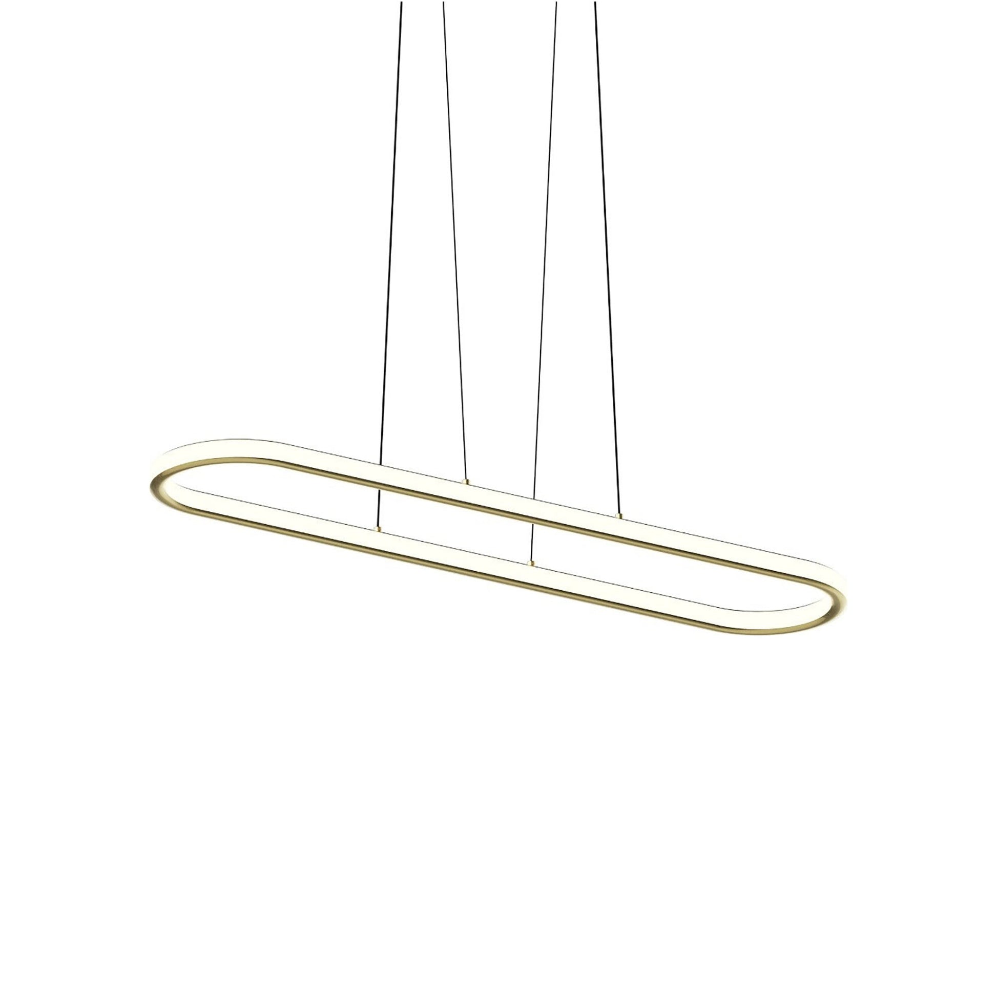 Luna Racetrack LED Pendant Light in Brass (Medium).