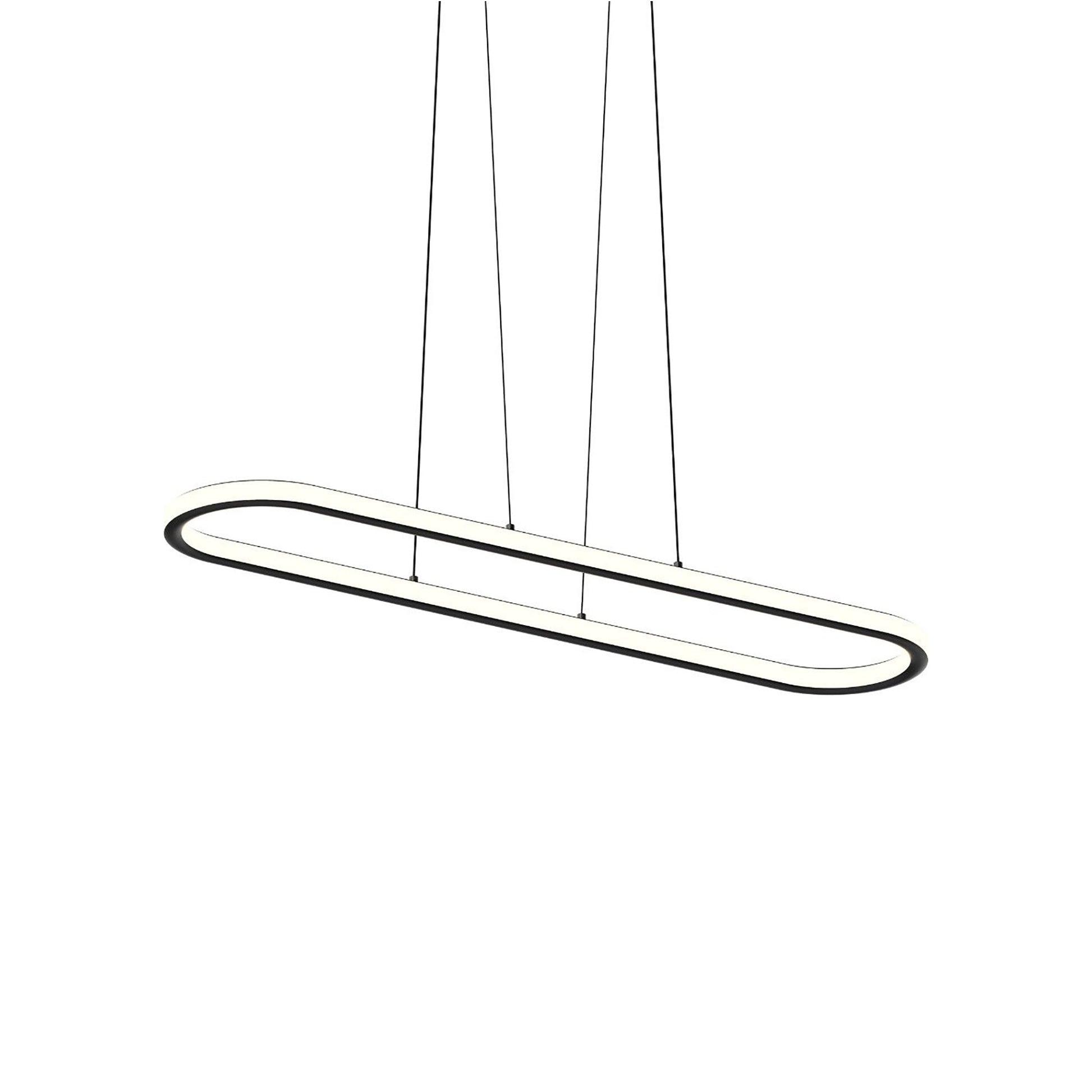 Luna Racetrack LED Pendant Light in Satin Black (Medium).