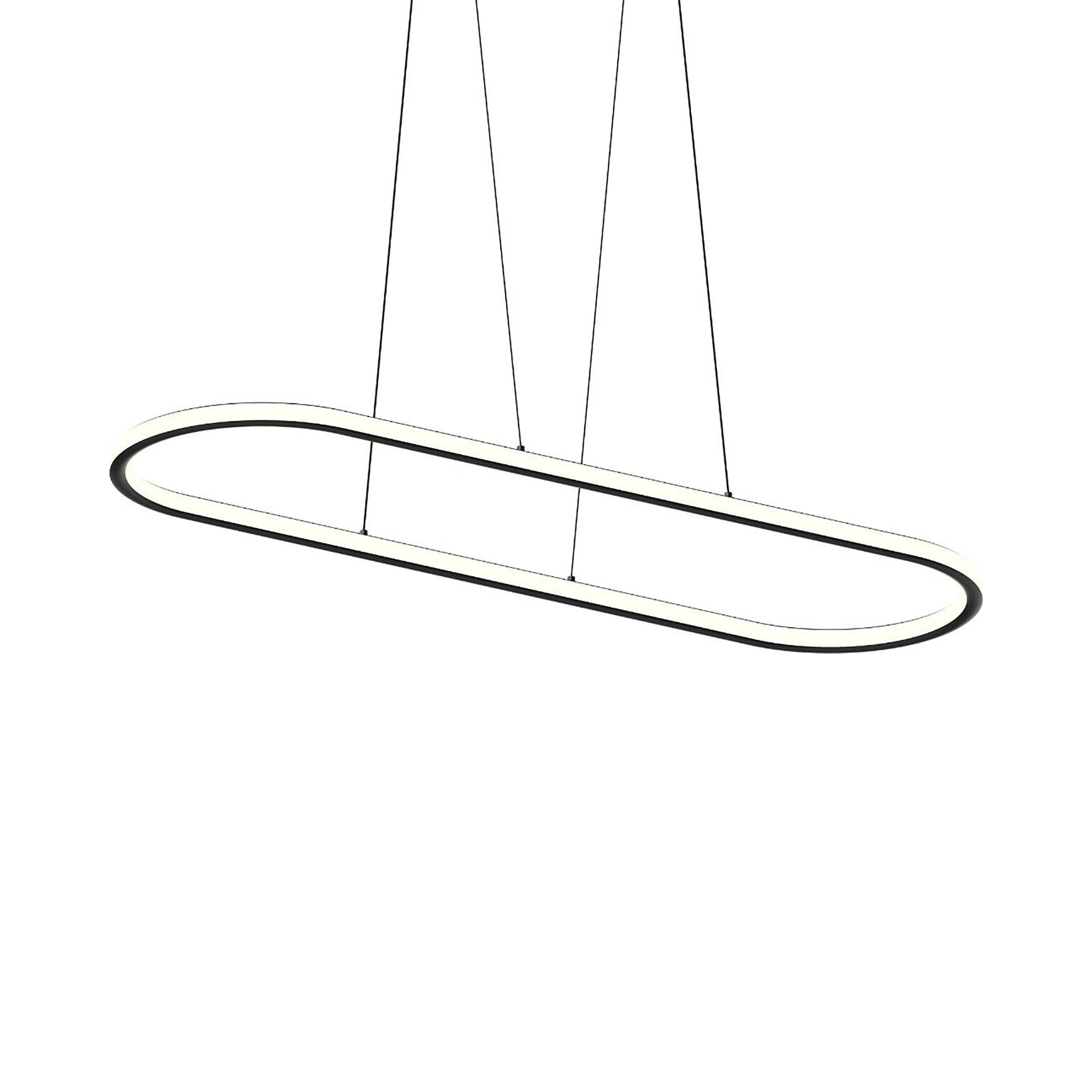 Luna Racetrack LED Pendant Light in Satin Black (Large).