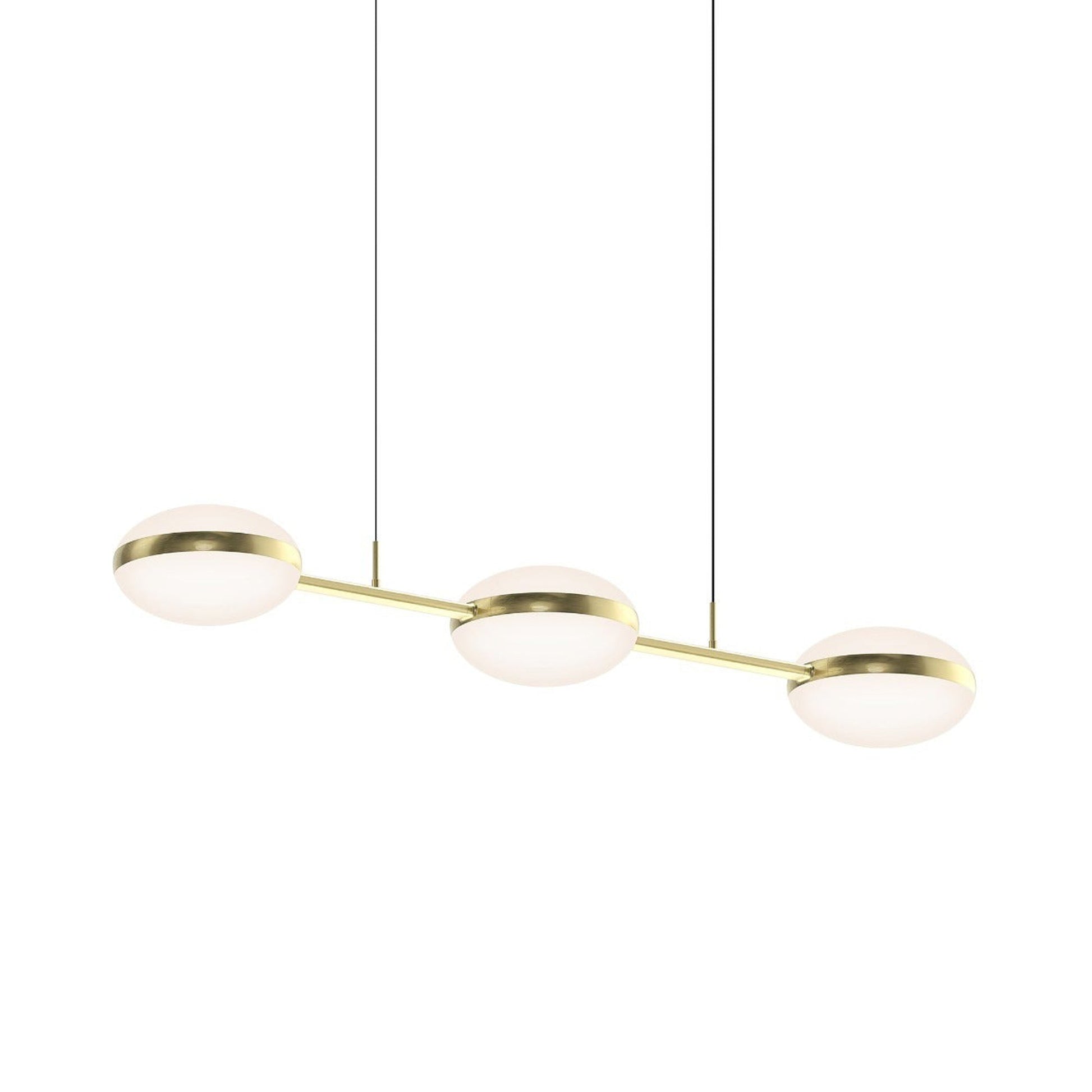 Pillows LED Pendant Light in Brass (3-Light Linear).