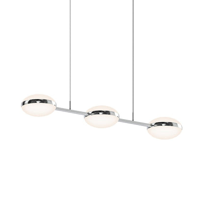 Pillows LED Pendant Light in Polished Chrome (3-Light Linear).