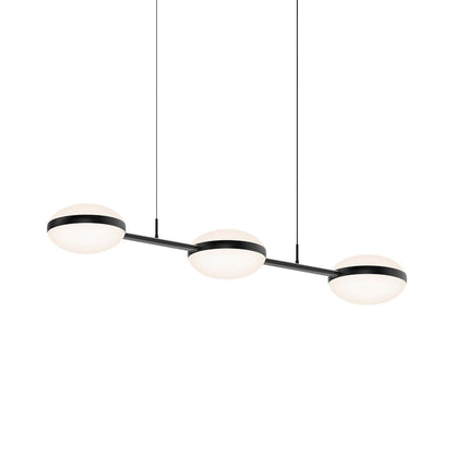 Pillows LED Pendant Light in Satin Black (3-Light Linear).