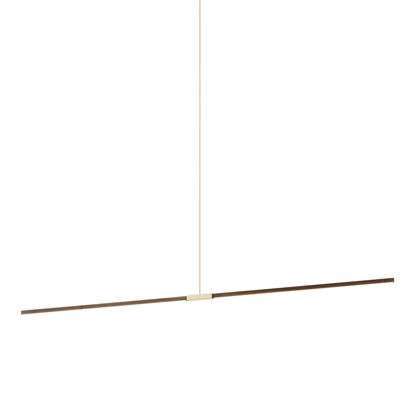 Stickbulb 10ft Linear LED Pendant Light in American Walnut/Brushed Brass.