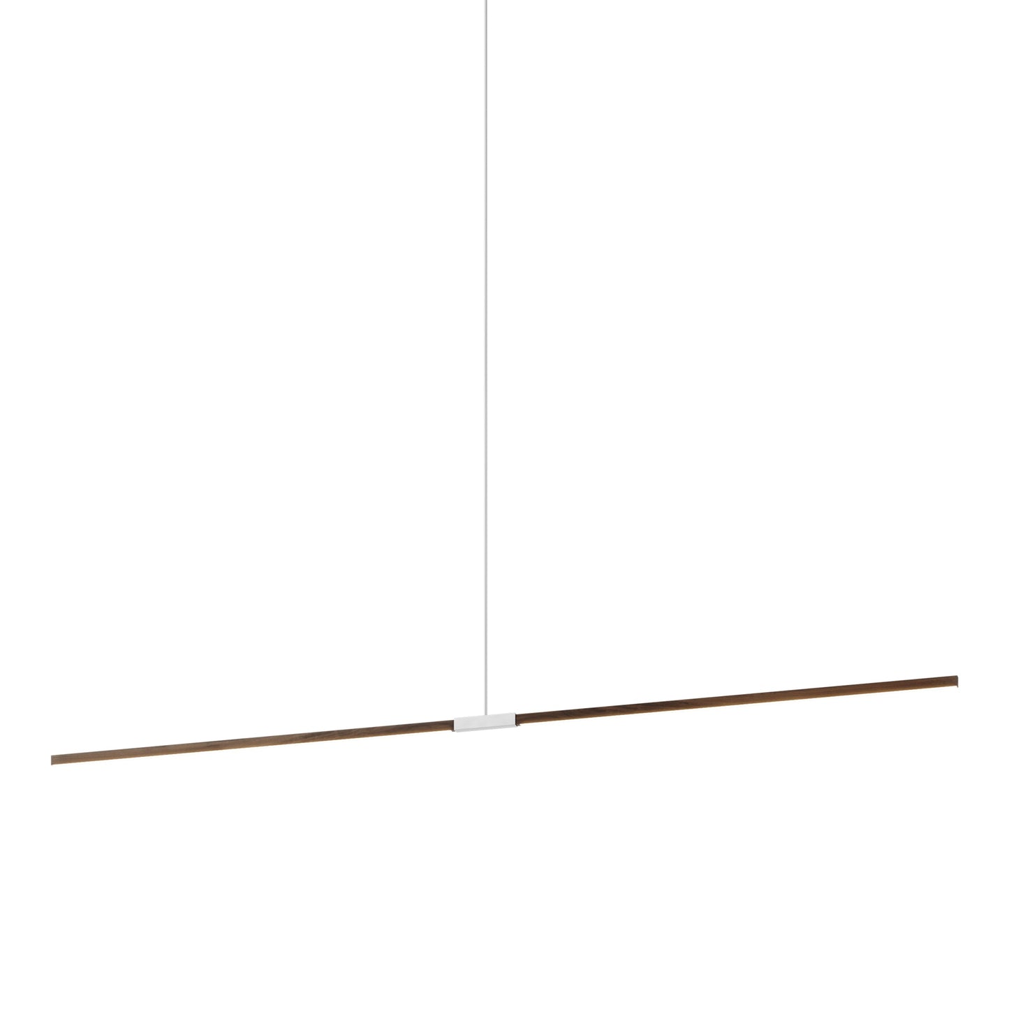 Stickbulb 10ft Linear LED Pendant Light in American Walnut/Brushed Nickel.