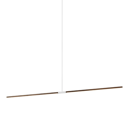 Stickbulb 10ft Linear LED Pendant Light in American Walnut/Brushed Nickel.