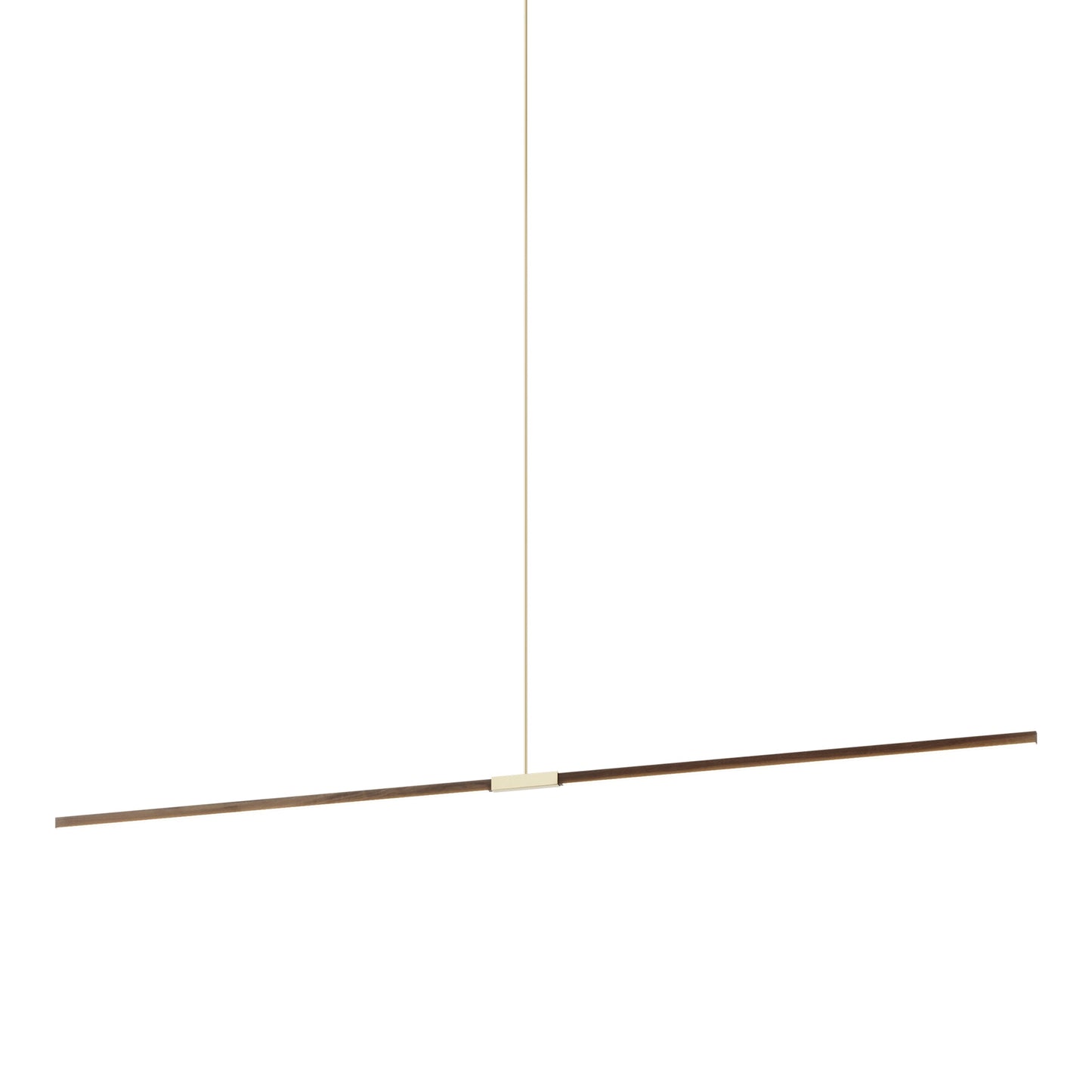Stickbulb 10ft Linear LED Pendant Light in American Walnut/Polished Brass.