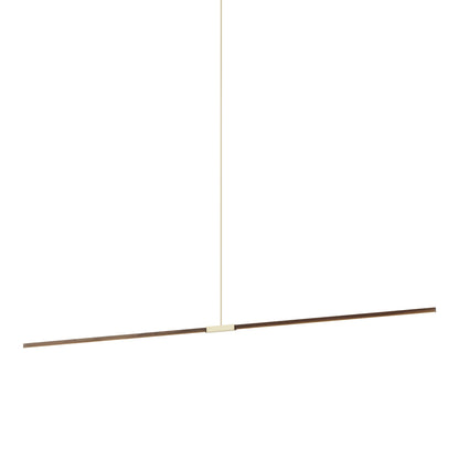 Stickbulb 10ft Linear LED Pendant Light in American Walnut/Polished Brass.