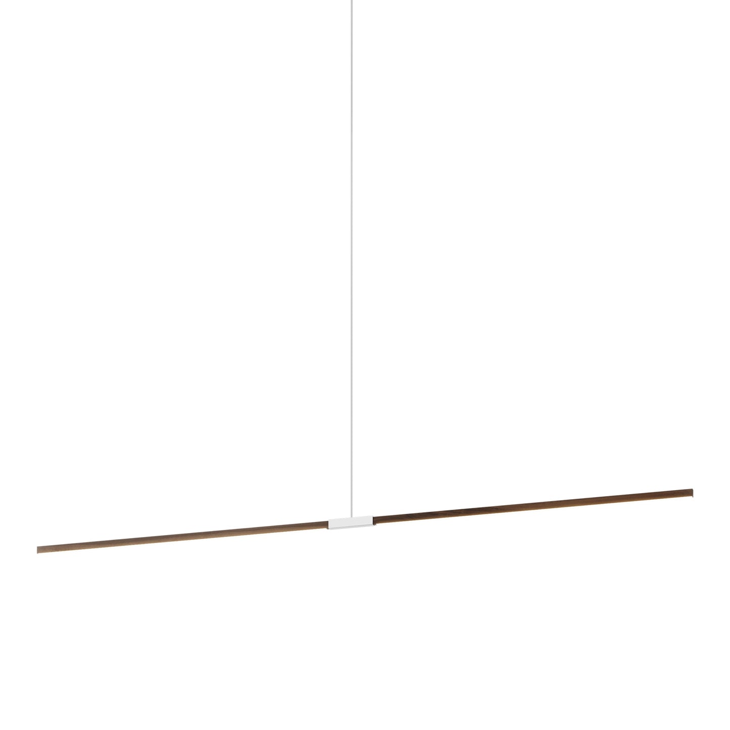 Stickbulb 10ft Linear LED Pendant Light in American Walnut/Polished Nickel.