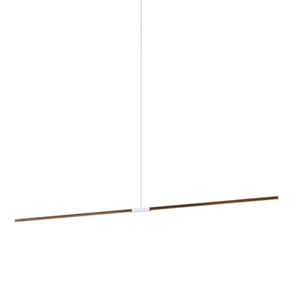 Stickbulb 10ft Linear LED Pendant Light in American Walnut/Polished Nickel.