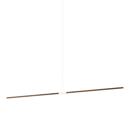 Stickbulb 10ft Linear LED Pendant Light in American Walnut/White.