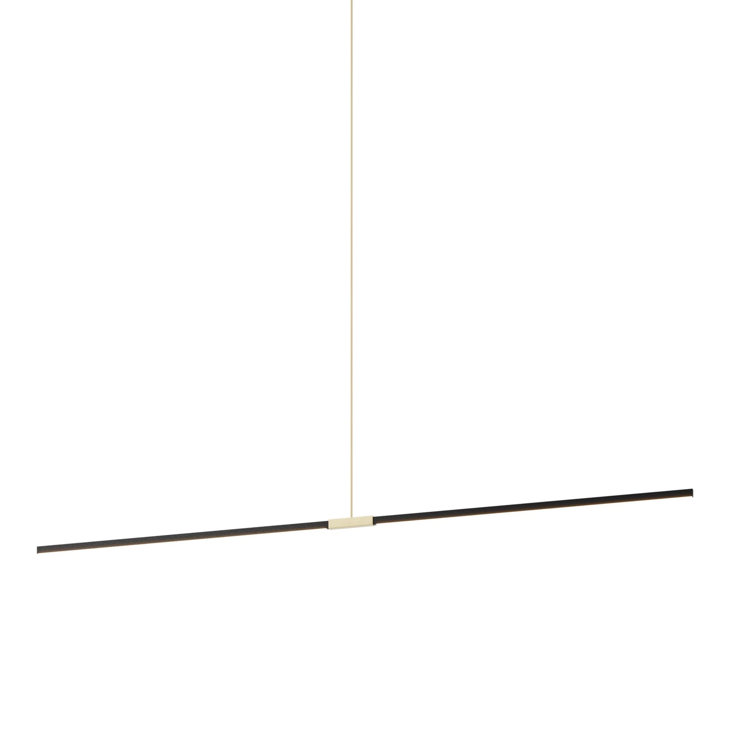 Stickbulb 10ft Linear LED Pendant Light in Ebonized Oak/Brushed Brass.