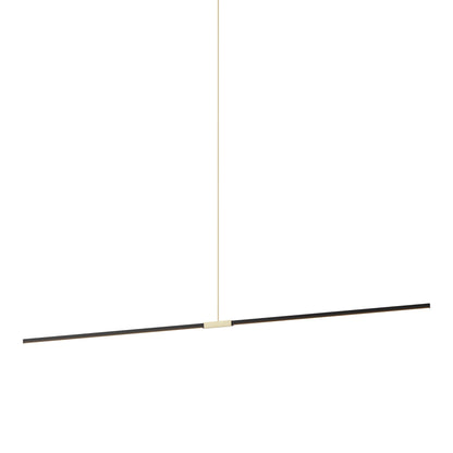 Stickbulb 10ft Linear LED Pendant Light in Ebonized Oak/Brushed Brass.