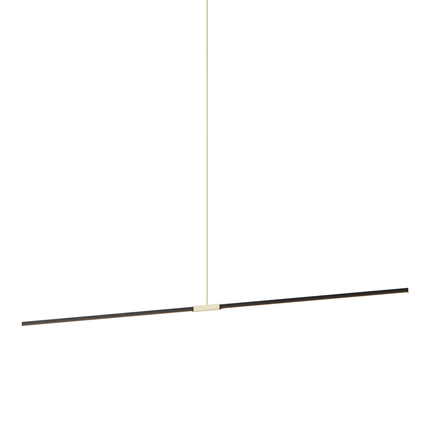 Stickbulb 10ft Linear LED Pendant Light in Ebonized Oak/Polished Brass.