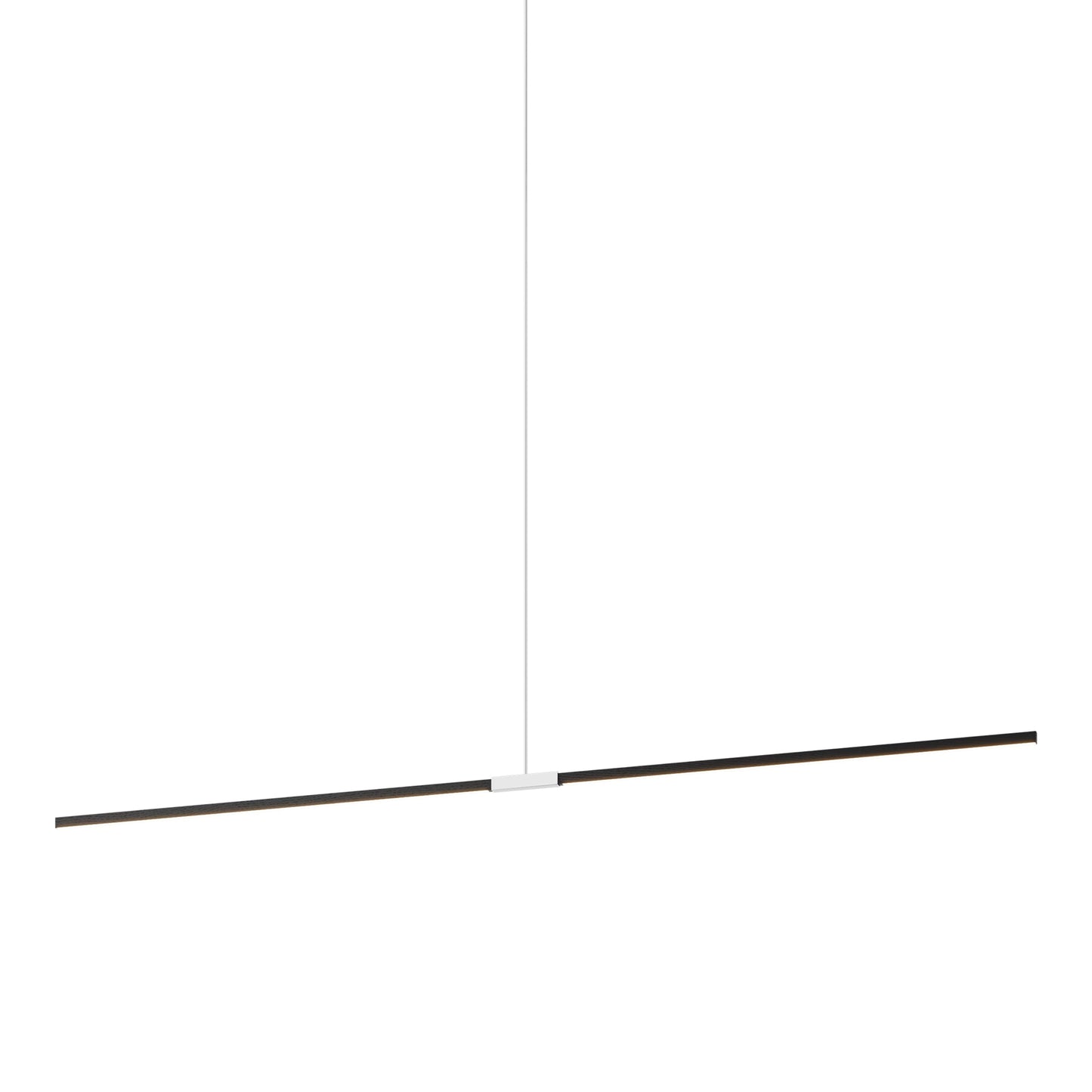 Stickbulb 10ft Linear LED Pendant Light in Ebonized Oak/Polished Nickel.