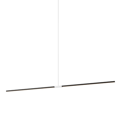 Stickbulb 10ft Linear LED Pendant Light in Ebonized Oak/Polished Nickel.