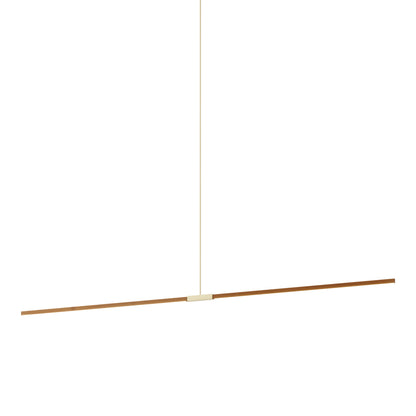 Stickbulb 10ft Linear LED Pendant Light in Heart Pine (Reclaimed)/Brushed Brass.