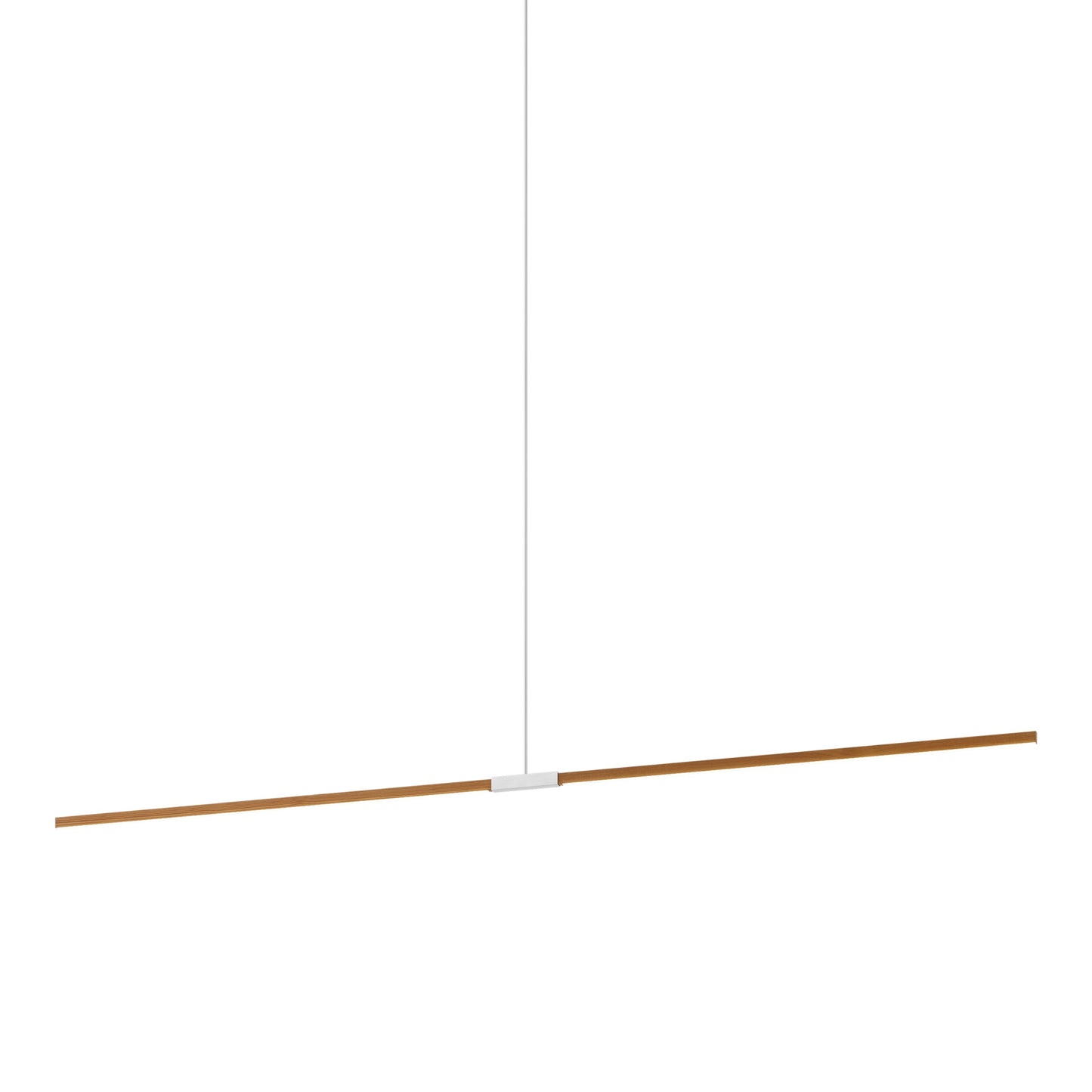 Stickbulb 10ft Linear LED Pendant Light in Heart Pine (Reclaimed)/Brushed Nickel.