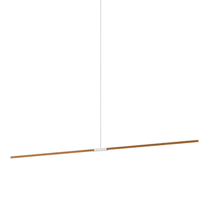 Stickbulb 10ft Linear LED Pendant Light in Heart Pine (Reclaimed)/Brushed Nickel.