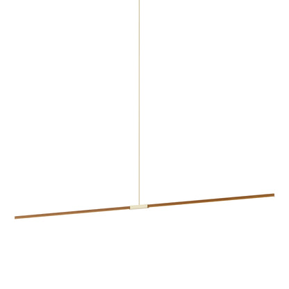 Stickbulb 10ft Linear LED Pendant Light in Heart Pine (Reclaimed)/Polished Brass.