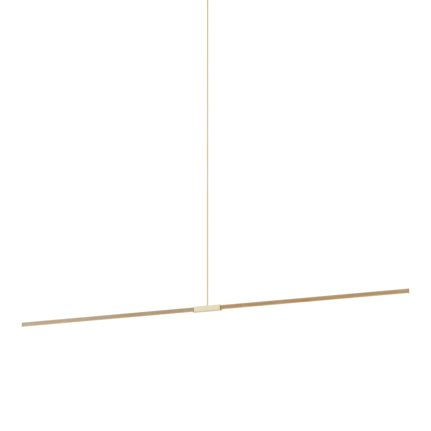 Stickbulb 10ft Linear LED Pendant Light in Maple/Brushed Brass.