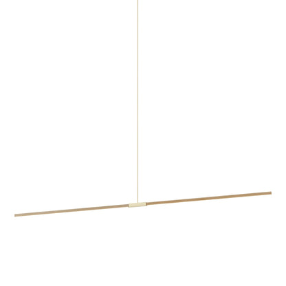 Stickbulb 10ft Linear LED Pendant Light in Maple/Brushed Brass.