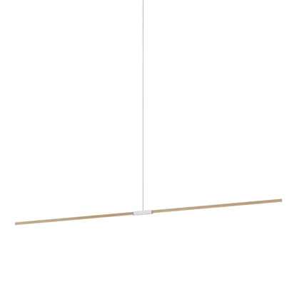 Stickbulb 10ft Linear LED Pendant Light in Maple/Brushed Nickel.