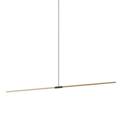 Stickbulb 10ft Linear LED Pendant Light in Maple/Matte Black.